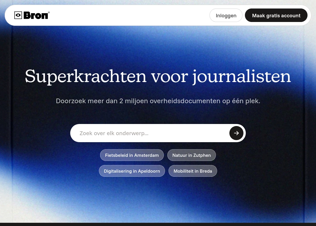 Screenshot van Bron.live