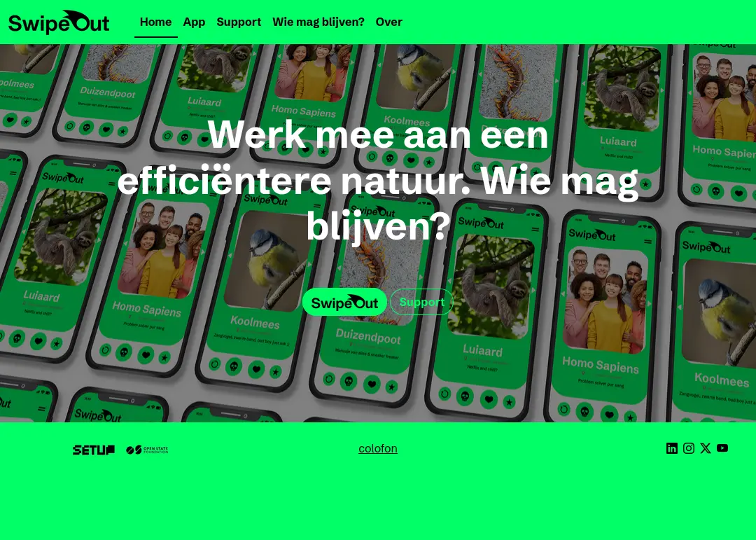 Screenshot van SwipeOut.nl